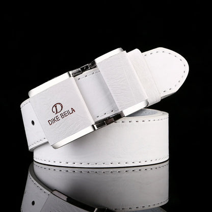 New men's belt korean fashion smooth buckle business casual belt fashion young men's trouser designer luxury brand belts