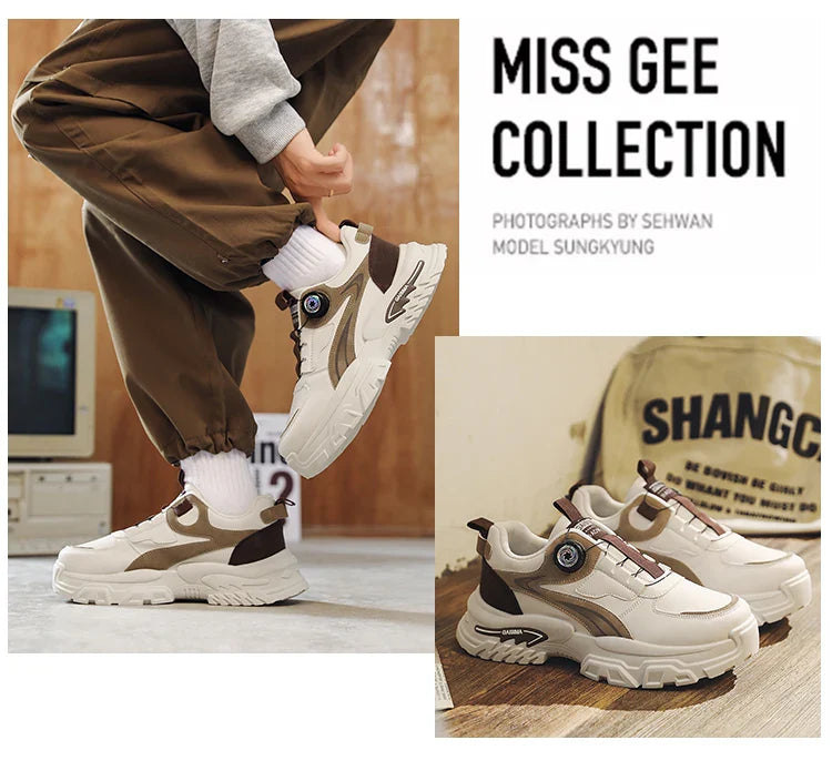 Autumn New Men's Versatile High-Top Trendy Thick-Soled Running Shoes Casual Fashion Sneakers Suitable for Outdoor Sports