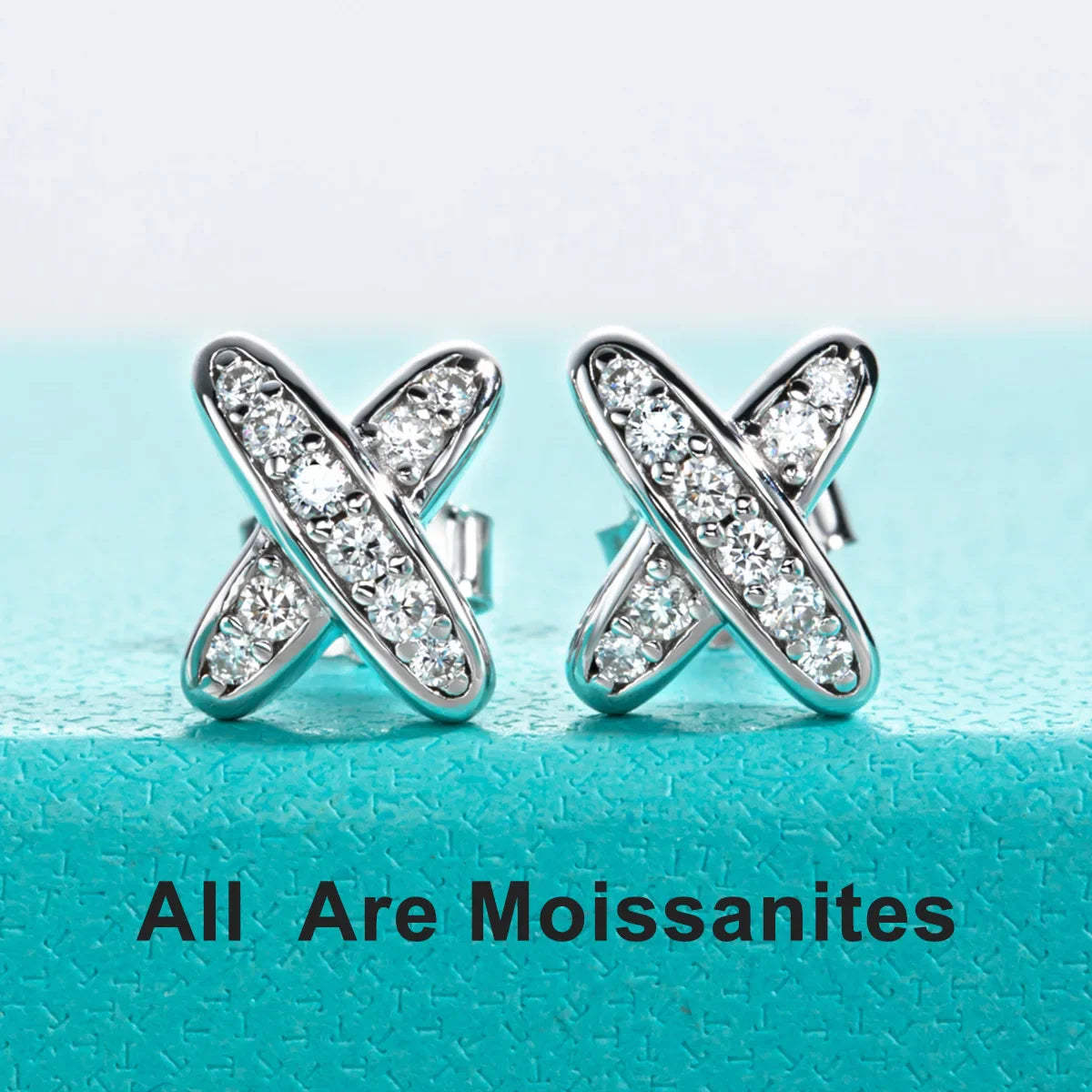 Moissanite Diamond Earrings 925 Sterling Silver D Color VVS1 Moissanite Classic Cross Stud Earrings For Woman Jewelry