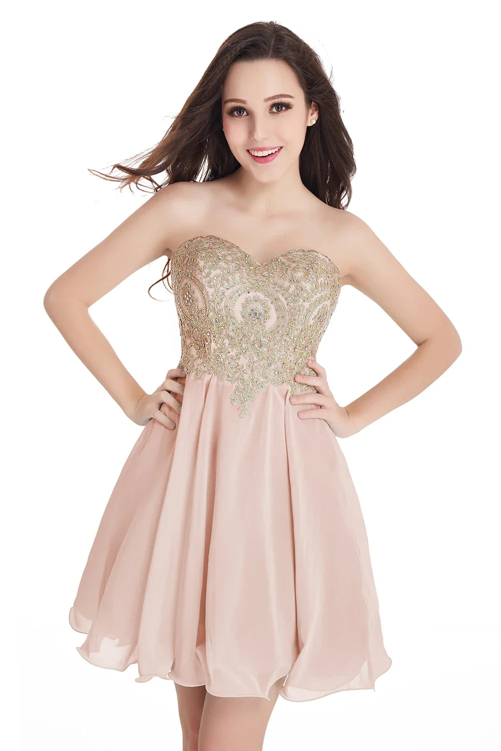 Newest Dusty Pink Sequins Lace Cocktail Dresses With Sashes Sexy V neck A Line Chiffon Short Party Gowns For Prom Evening 2025