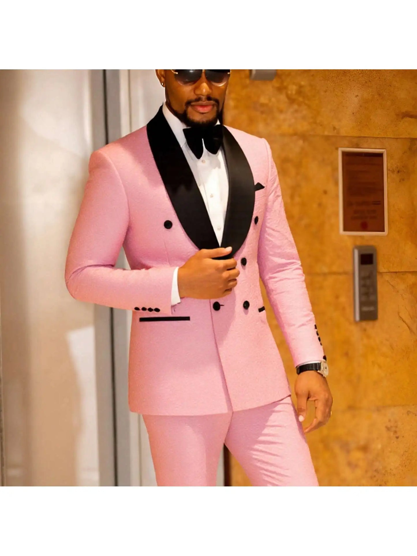 Men's 2 Piece Slim Fit Floral Tuxedo Suit Paisley Peak Lapel One Button Single Breasted Suit Jacket Pants Set