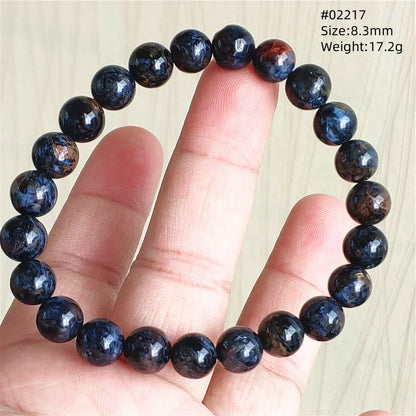 Natural Blue Pietersite Bracelet Women Men Beads Round Beads Chatoyant Cat Eye Fire Pietersite Namibia AAAAAA