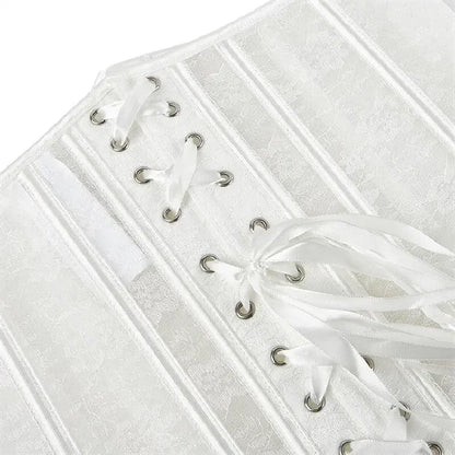 Women Underbust Corset Tops Black White Transparent Mesh Lace Bustier Plastic Bones Basques Body Shaper Waist Cincher Korset