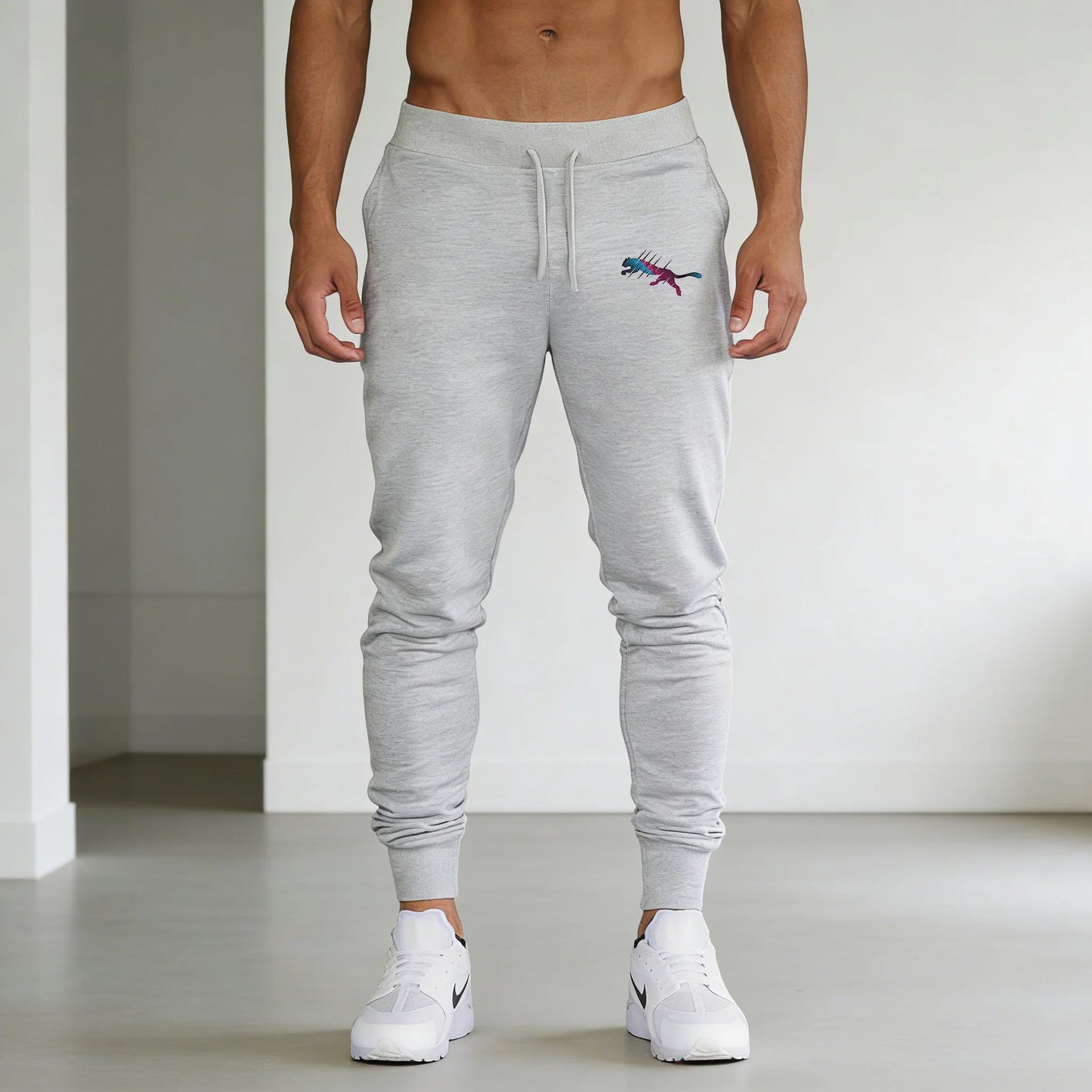 Sports pants men's cheetah running pants fitness football training pants slim fit casual sports pants men's small leg men's pant