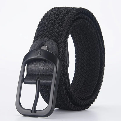 Men's Belt Casual Woven Elastic Belt Outdoor Sports Women's Belt Climbing Work Belt Jeans Suit Pants Men's And Women's Universal