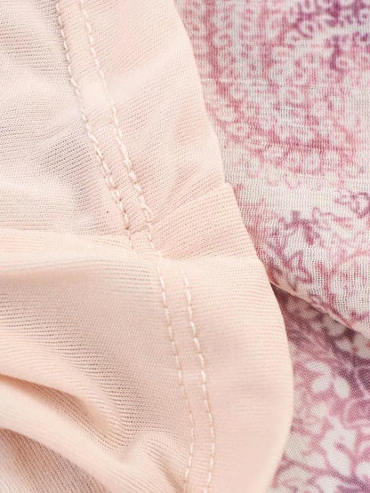 2025 Women Summer MIDI Dress Vintage Print Chiffon V-Neck Cascading Ruffle Long Sleeve Female Elegant Street Dresses Clothing
