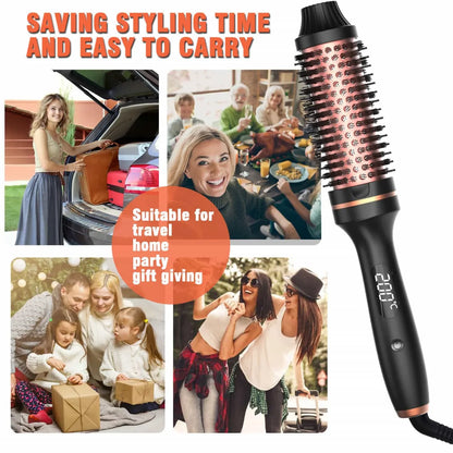 Thermal Brush Styling Comb Electric Fast Heating Anti Scald 3 in 1 Straightener Heated Brush Professional Hair Styling Brush