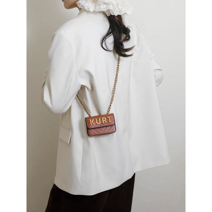 Mini Magnetic Crossbody Bag – Letter Flap, Chain Strap, Zipper Closure. Multi-Color, Perfect for Casual, Office & Everyday Use.