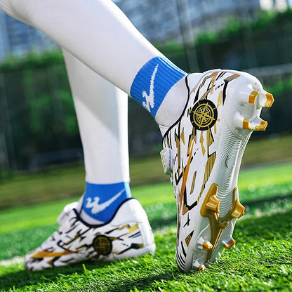 Hot Child Football Boots Outdoor Trainers Soccer Shoes For Kids Boys Hook Loop Football Sneakers Cleats Futsal Shoes Children