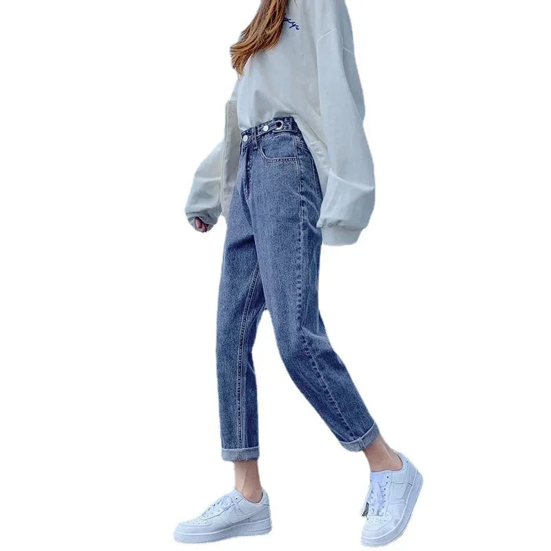 Wide-Leg Nine-Point Straight-Leg Carrot Harem Pants