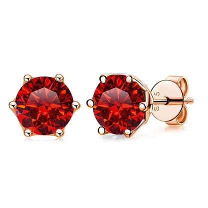 0.5ct-1ct D Color Certified Moissanite Stud Earrings Lab Created Diamond 925 Sterling Silver Gold Plated Wedding Jewelry