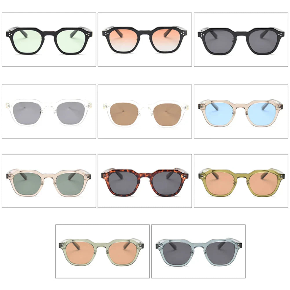 retro sun glasses for women TR90 frame polygon polarized sunglasses uv400 male green brown 2023 summer