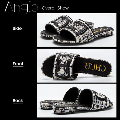 Women's Slippers New Fabric Fashion Flat Sandals Business Banquet Women's Shoes