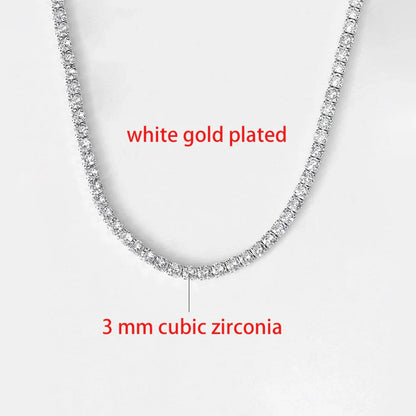 Hip Hop Iced Out Tennis Chain Necklace For Men Women Luxury Cubic Zircon Crystal Short Rock Neck Accessories Jewelry OHN016