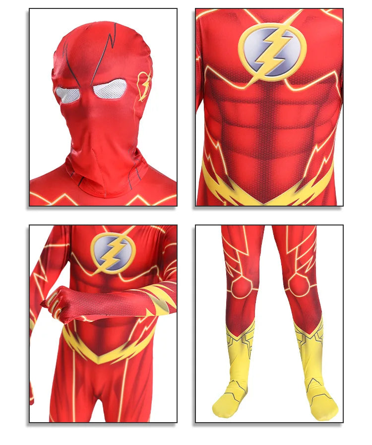 Halloween 3D  Costume Spandex Costume Superhero Luxury Bodysuit Adult Kids Bodysuit Cosplay Superhero Flash Bodysuit