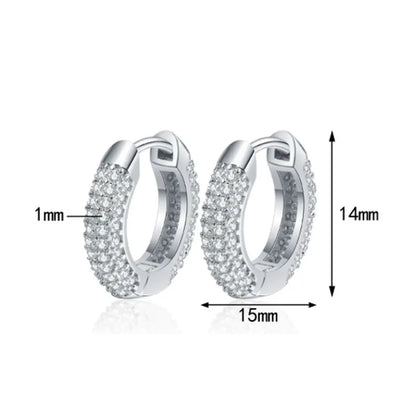 D VVS1 Full Moissanite Hoop Earring GRA Certified 925 Sterling Sliver Plated 18k Earrings for Women Party Gift Jewelry
