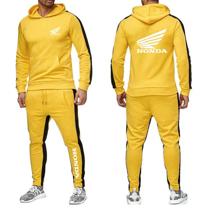 2025 Men Tracksuit Honda motor Wing Printed Hoodie Suits Hooded Sweatshirt+Pants 2 Pieces Men Sets Running Fitness Men Clothing