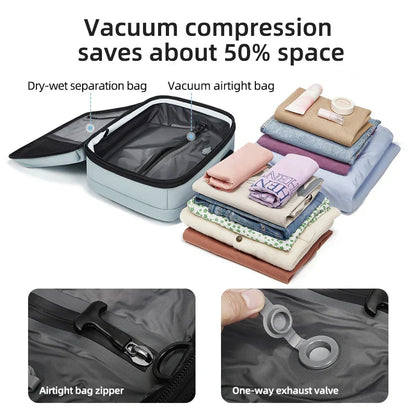 Travel casual Backpack 16 inch vacuum compression Laptop Backpack USB charging school Backpack Extended Hiking Business backpack
