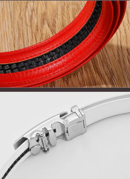 Men Women 2.4 2.8 3.0 3.5 cm Wide Belt No Buckle for Automatic Buckle High Quality PU Leather Belts Body Straps without Buckle