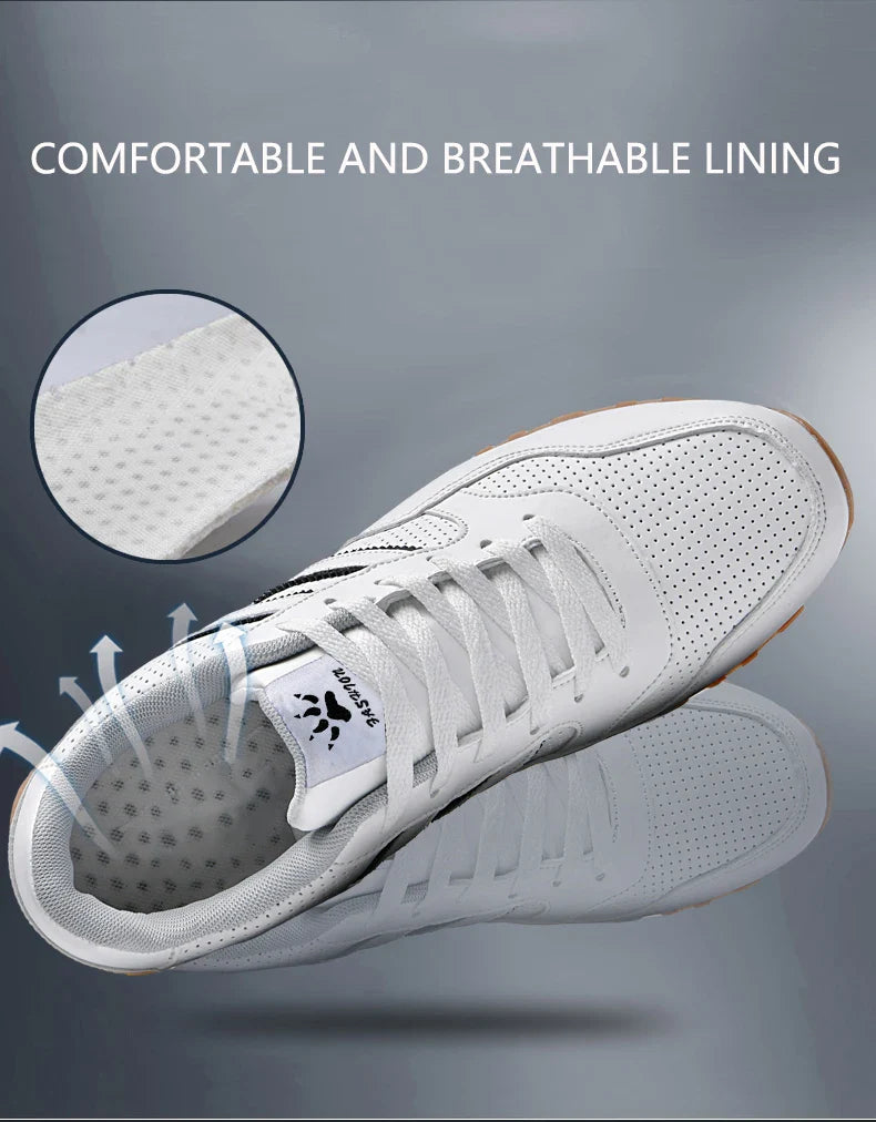 High Quality Men's Vulcanized Sneakers Leather Casual Shoes Breathable Mesh Men Tennis Shoes Male Flat Shoe Zapatillas Hombre