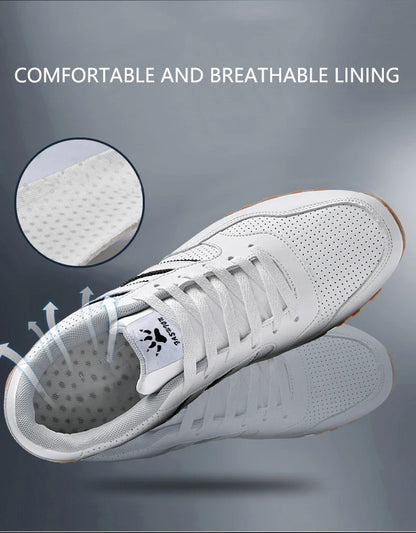 High Quality Men's Vulcanized Sneakers Leather Casual Shoes Breathable Mesh Men Tennis Shoes Male Flat Shoe Zapatillas Hombre