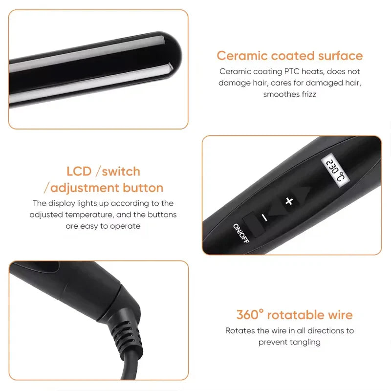 Professional Interchangeable Hair Curling Iron LCD Display Hair Curler Set 5 in 1 Interchangeable Hair Curling
