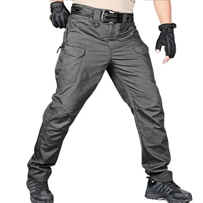 New Casual Tactical Pants Men Cargo Pants Multi Pockets Safari Style Trousers Waterproof Male Streetwear Hiking Plus Size S-6XL