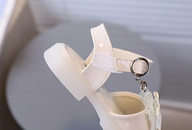2026 Princess Girls Sandals Summer Children Beach Shoes Girls Open-toed Sandals Soft PU Leather Flat Kids Sandals For Girl