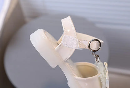 2026 Princess Girls Sandals Summer Children Beach Shoes Girls Open-toed Sandals Soft PU Leather Flat Kids Sandals For Girl