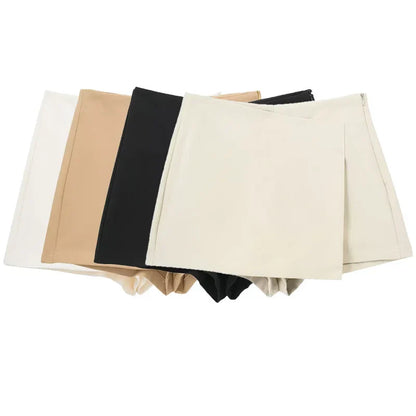 Shorts Women 2024 Black White Mini shorts Women's Shorts High waist Micro Casual Skirt Shorts Asymmetric Shorts Skirt Mujer