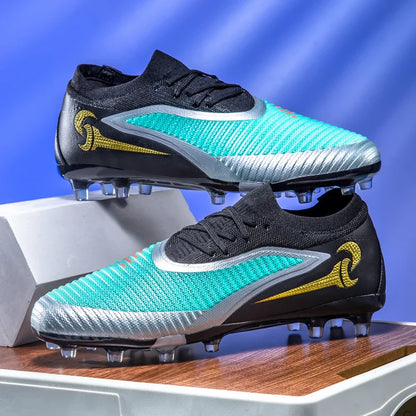 New Men Football Boots Outdoor Sport Boys Long Spikes Non Slip Breathable Match Training Cleats Soccer Shoes Adult Comfortable