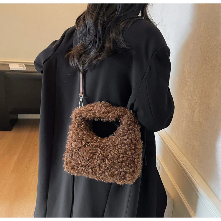 Plush Sweet Shoulder Bags for Women Cute Autumn and Winter 2025 New Versatile Fashion Large Capacity Women's Handbags