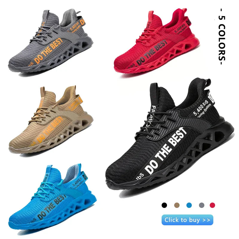 Indestructible Steel Toe Shoes for Men Women Anti-Puncture Work Shoes Comfortable Breathable Work Safety Protective Sneakers
