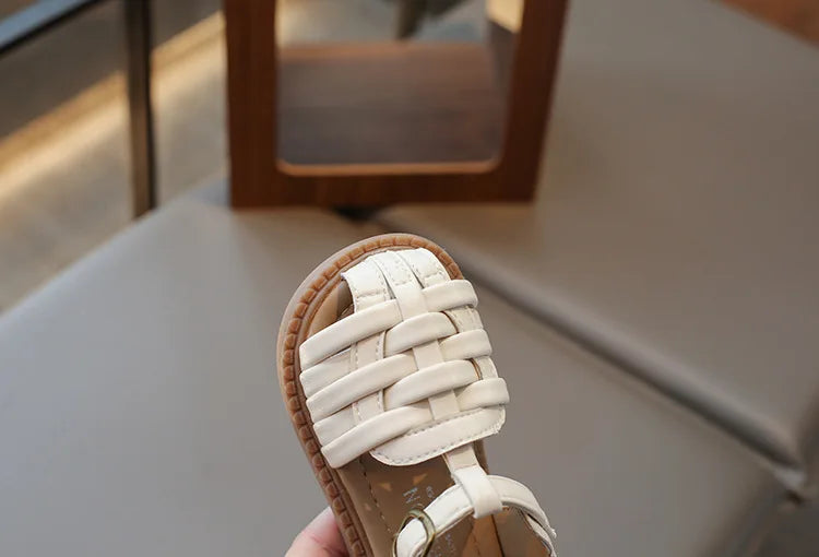 Kids Sandals 2026 Summer Sandals for Boy Fashion Children Cut-Outs Beach Shoes Braided Style Causal Walking Flat Sandals