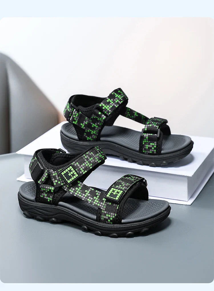 Children Casual Flat Sandals Boys Summer Beach Shoes Breathable Open Toe Non-Slip Kids Walking Footwear