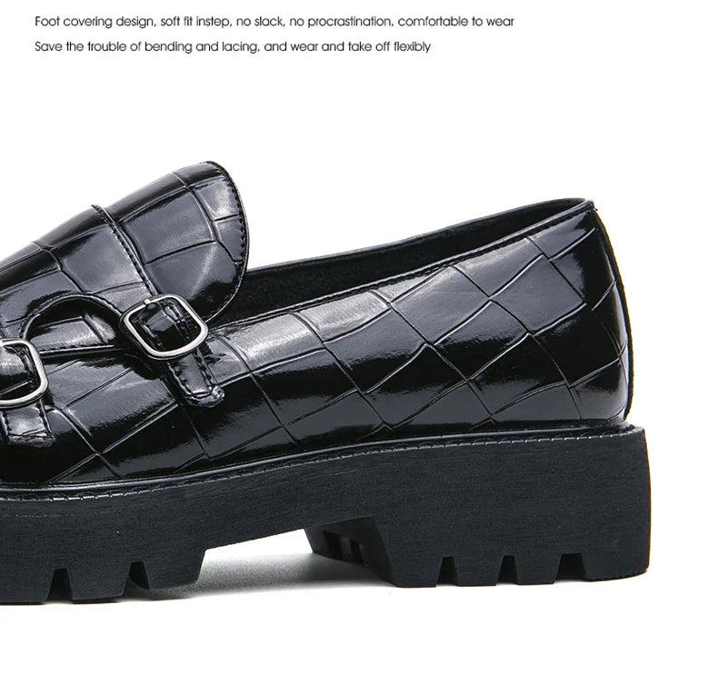Classic Men's Dress Shoes Slip On Leather Loafers Men Platform Social Shoes For Men Fashion Casual Business Formal Shoes Male