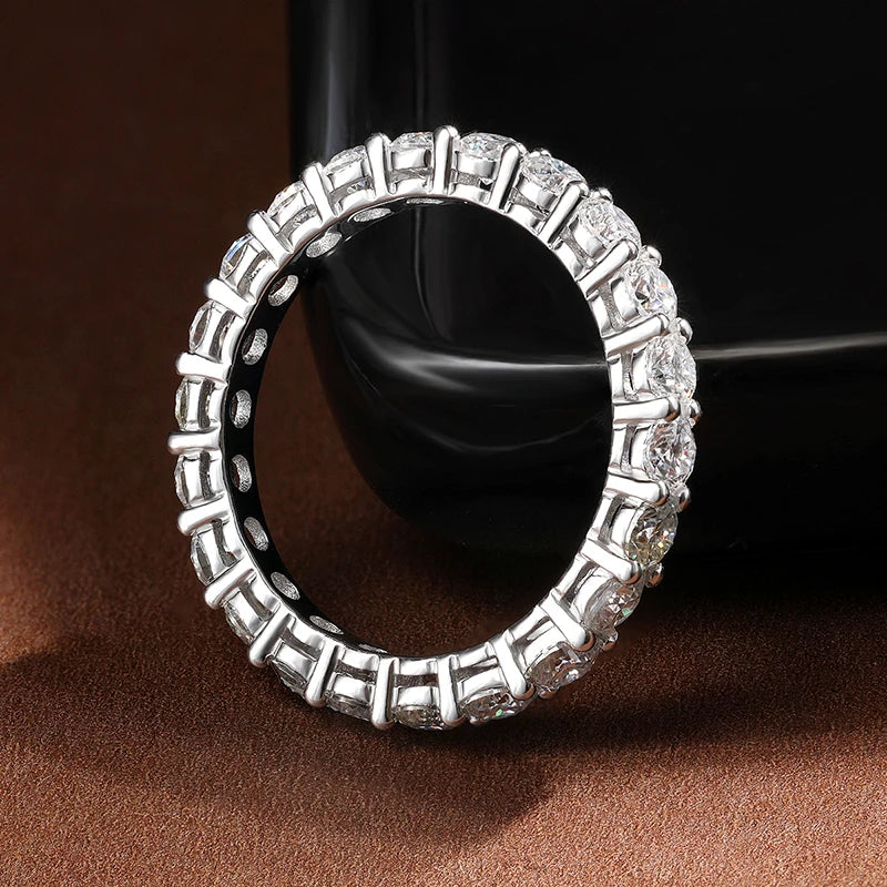 3mm Round Moissanite Ring 18K White Gold Plated 925 Sterling Silver Fine Jewelry Wedding Engagement Rings for Women Man