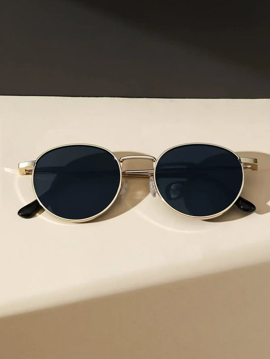 1PC Unisex Metal Round Frame Vintage Y2K Casual Sunglasses For Outdoor Daily Vacation Driving Clothing Accessories