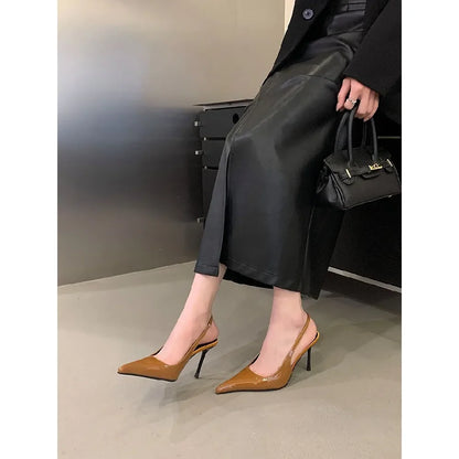 2026 Spring Fashion Sexy Pointed Toe Pumps Women Elegant Thin Heels Wedding Mule Ladies Shoes Zapatos De Mujer