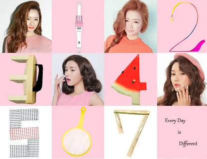 28mm magic curler set pink automatic curler lazy curler with free hair clip comb (VAV-022B authentic)