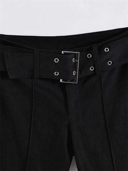 Women's Black Jeans Flare Pants Y2k Retro Emo 2000s Streetwear Fashion Trousers Harajuku Wide Yoga Pants 90s Aesthetic Clothes