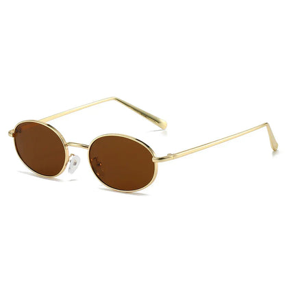 Retro Small Oval Metal Frame Women Sunglasses UV400 Men Punk Sun Glasses