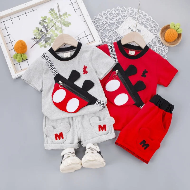 2026 Summer Baby Boys Girls Short Sleeve T-shirt+Shorts Sets Clothes Kids Cute Cartoon Clothing Outfits Children Sports Suits