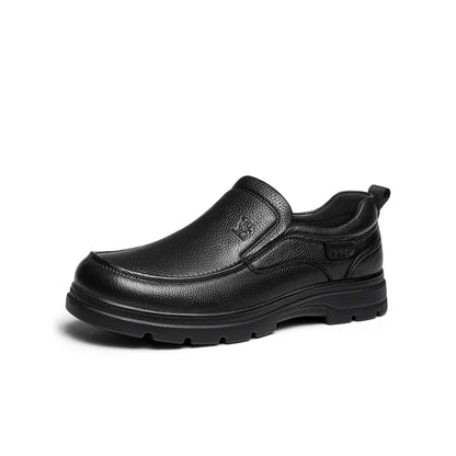 Golden Camel Men's Shoes 2026 New Business Casual Soft Sole Leather Shoes Brand Design Soft Soles Non-slip Velvet Warm Loafers