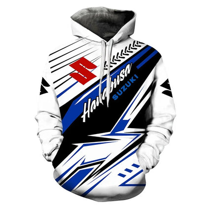 men's sweatshirt for the Suzuki Endurance Race is a popular outdoor activity featuring motorcycles and young engines.