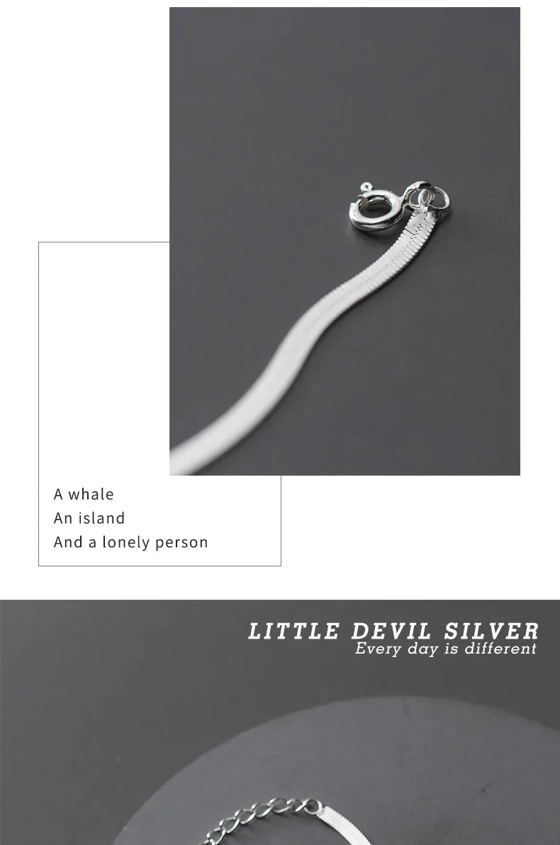 Classic 925 Sterling Silver Charm Braceket or Anklet for Women Adjustable Snake Bone Chain Fine Jewelry 2020 Design