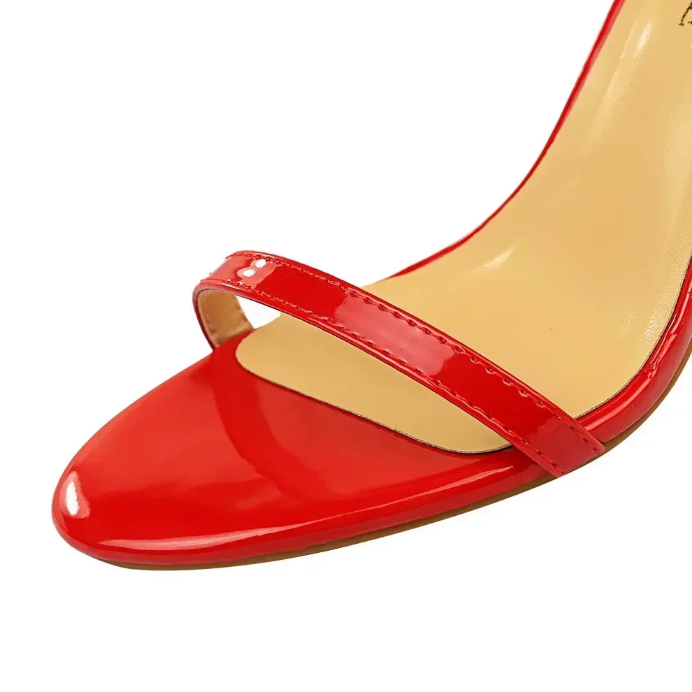 Women Gladiator Stiletto Classic Ankle Strap Holiday Beach Sandals Lady Fashion Suede 8cm 11cm High Heels Sexy Red Brown Sandles