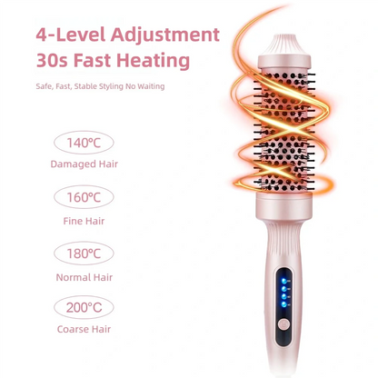TINSOL Negative Ion Curling Iron 38mm Hot Air Brush, Dual-use for Curling and Straightening, Heated Styling Comb