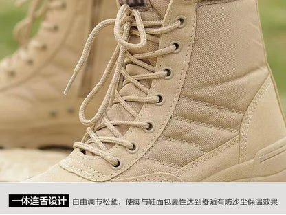 2026 New Winter Combat Boots Outdoor Wear-Resistant Hiking Men and Women Tactical Training Botas High Top Desert Shoes