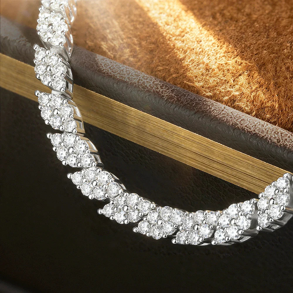 1.2MM Full D Color VVS1 Moissanite Exquisite Bracelet S925 Sterling Silver for Women Wedding Sparkling Party Fine Jewelry